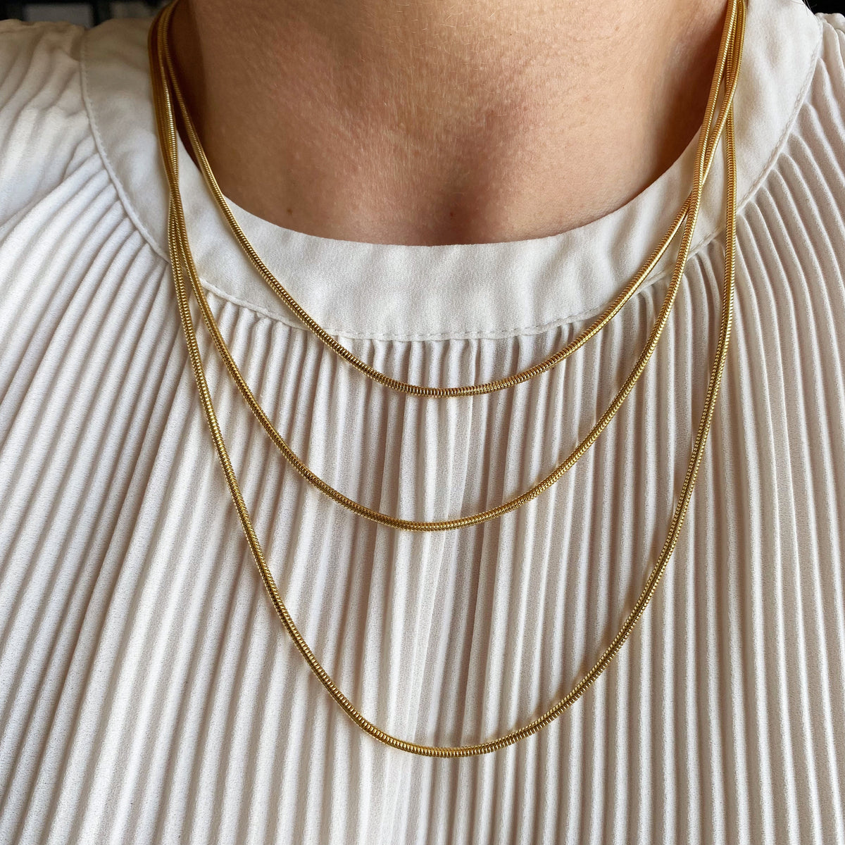 18K Gold Filled 1.9mm Rounded Snake Chain