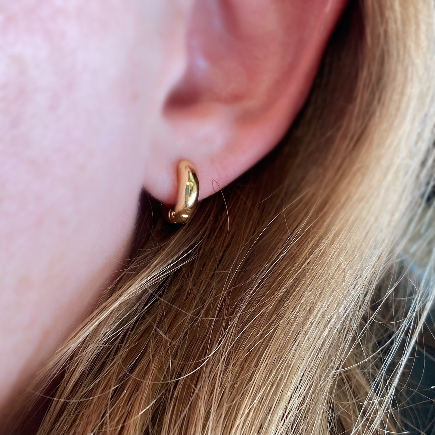Rounded Huggie 12mm 18K Gold Filled Hoop Earrings