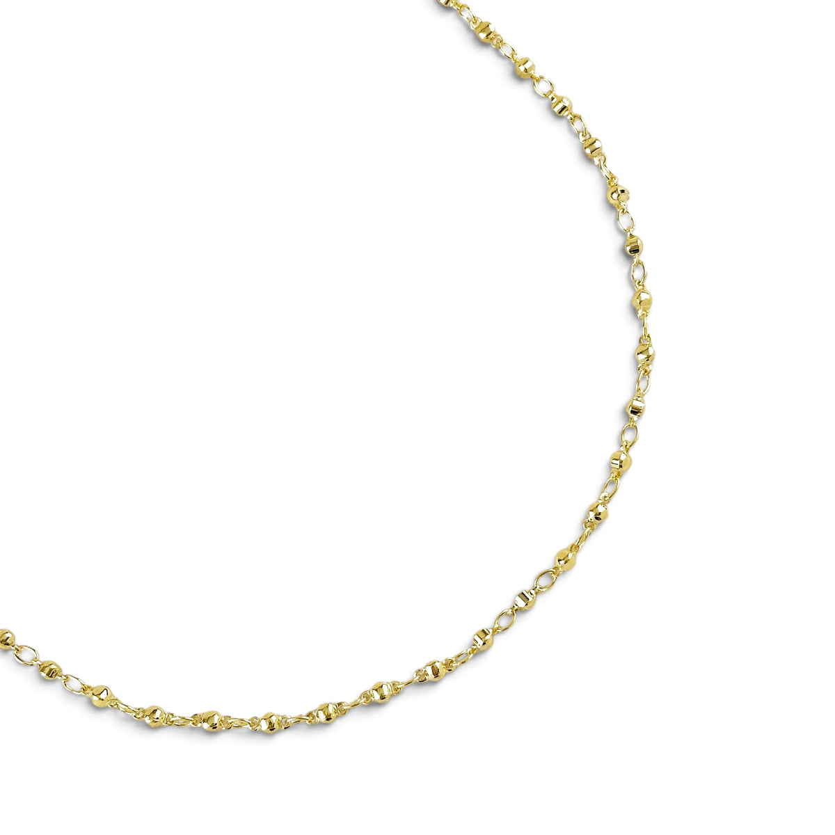Faceted Beaded Necklace in 18K gold-filled, view 2