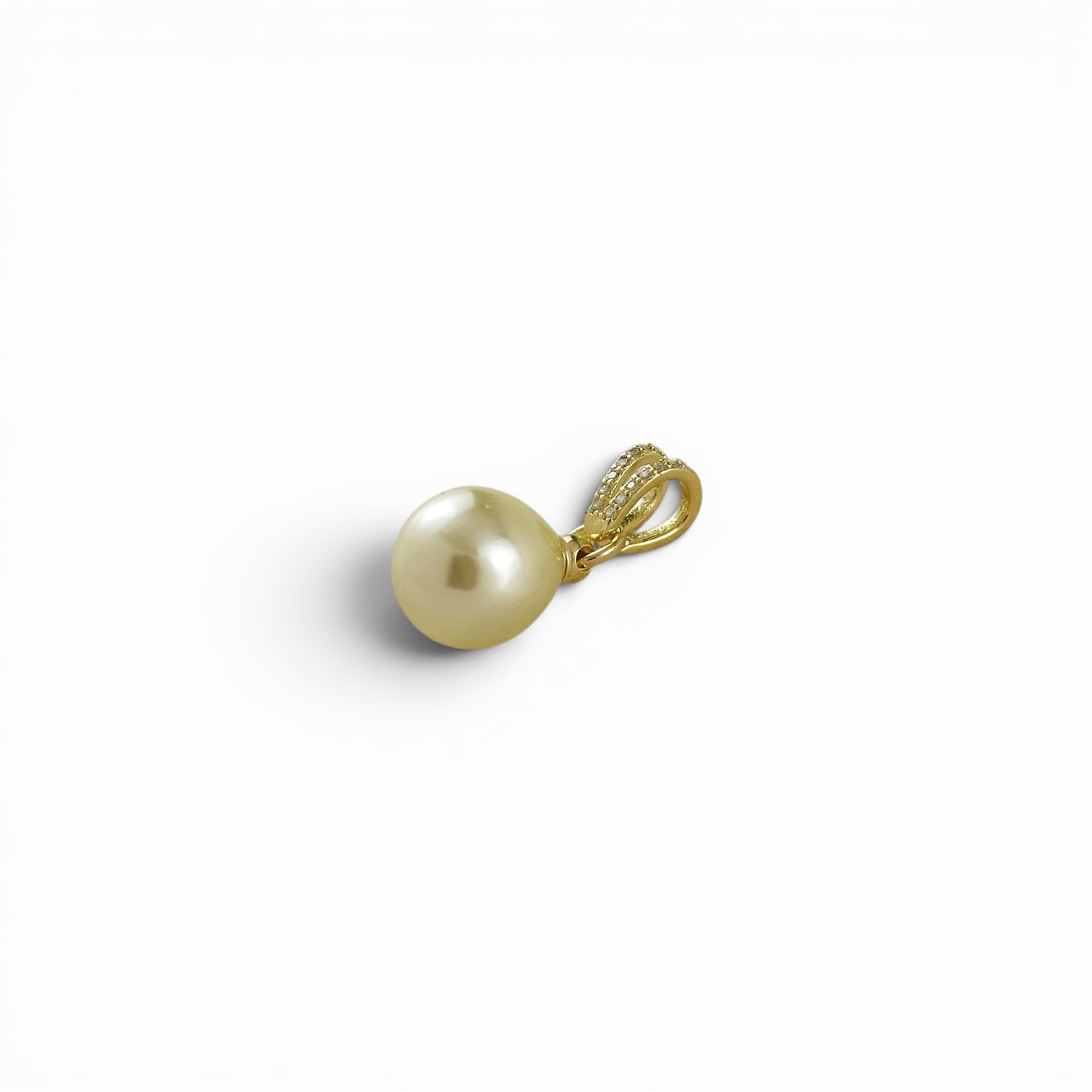Teardrop Pearl Pavé CZ 27mm 18K Gold Filled Pendant