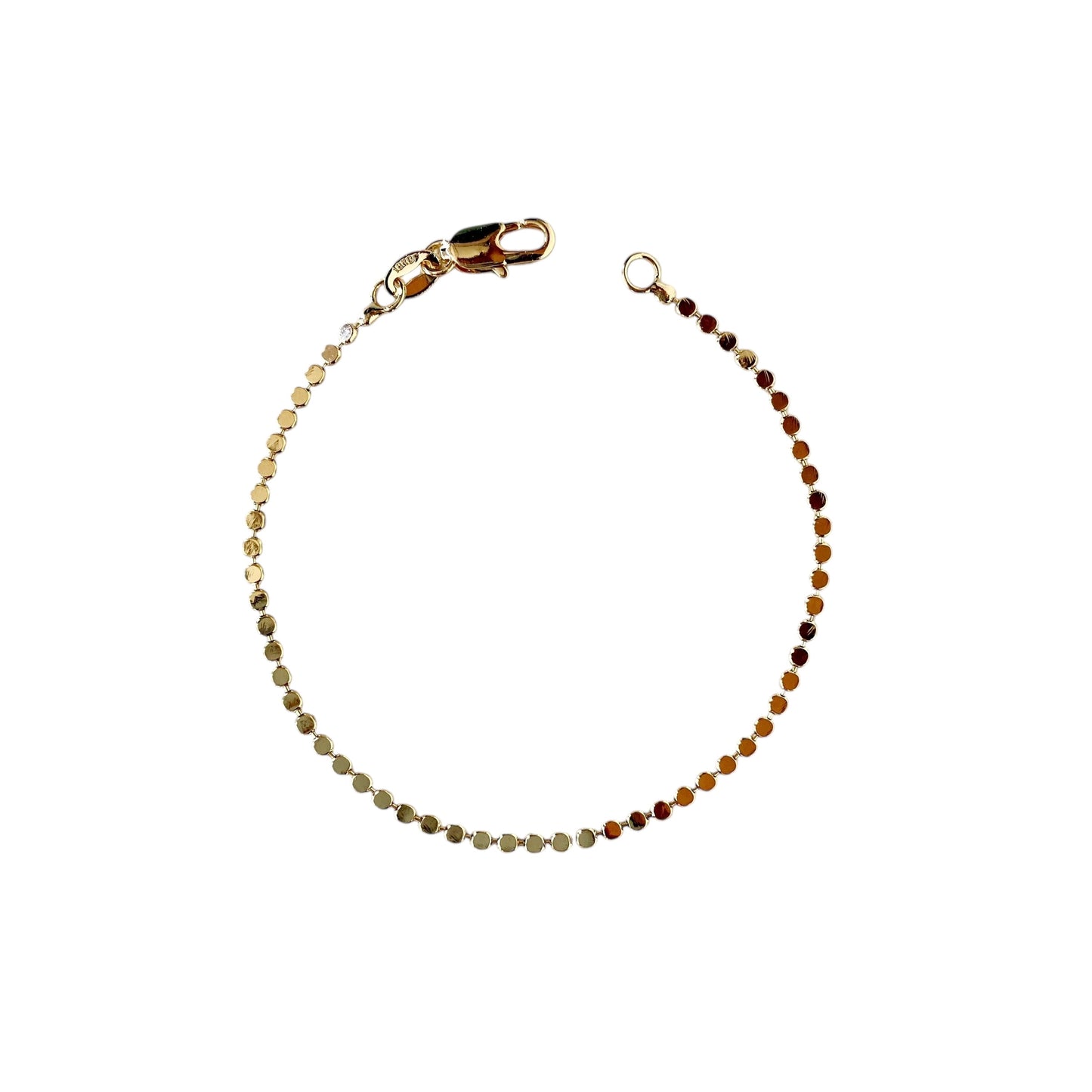 2mm Flat Ball Chain 18k Gold Filled Bracelet