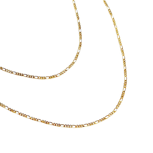1.5mm Thin Figaro Chain 18k Gold Filled Necklace