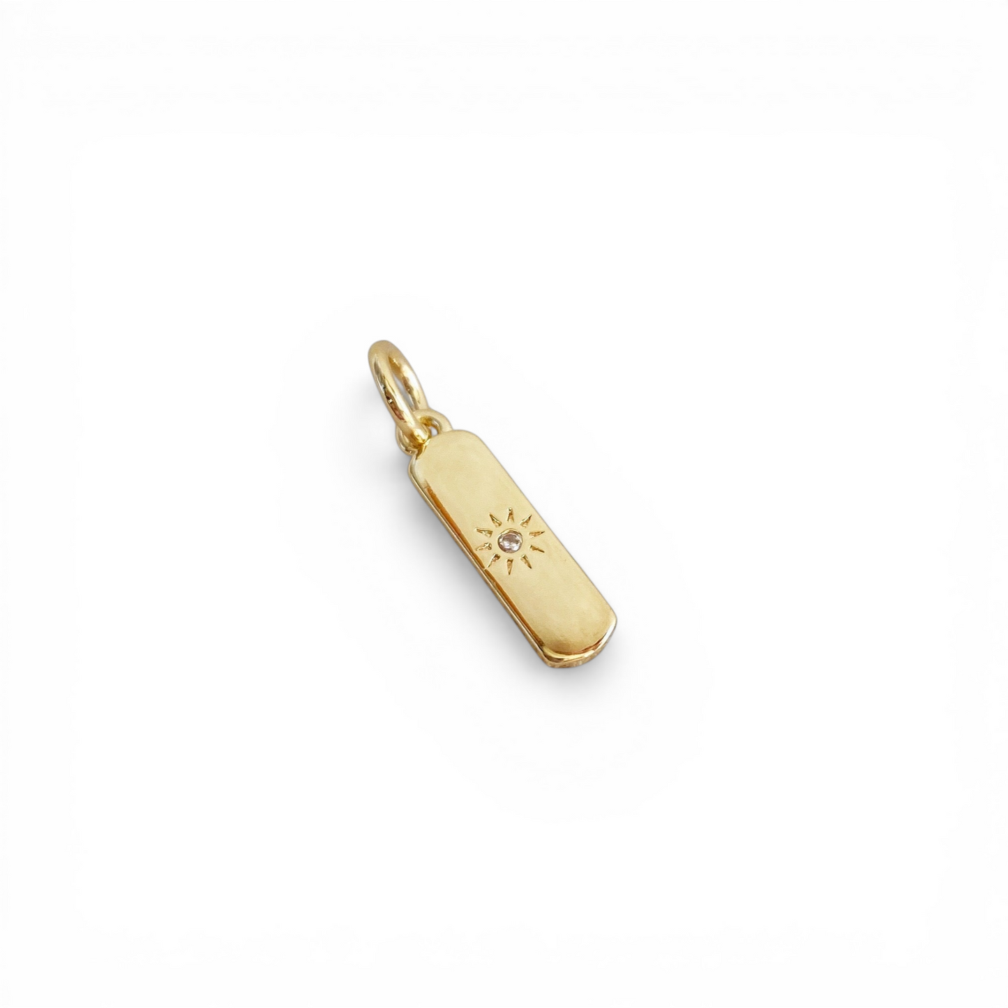Starburst Cutout CZ 15mm 18K Gold Filled Charm