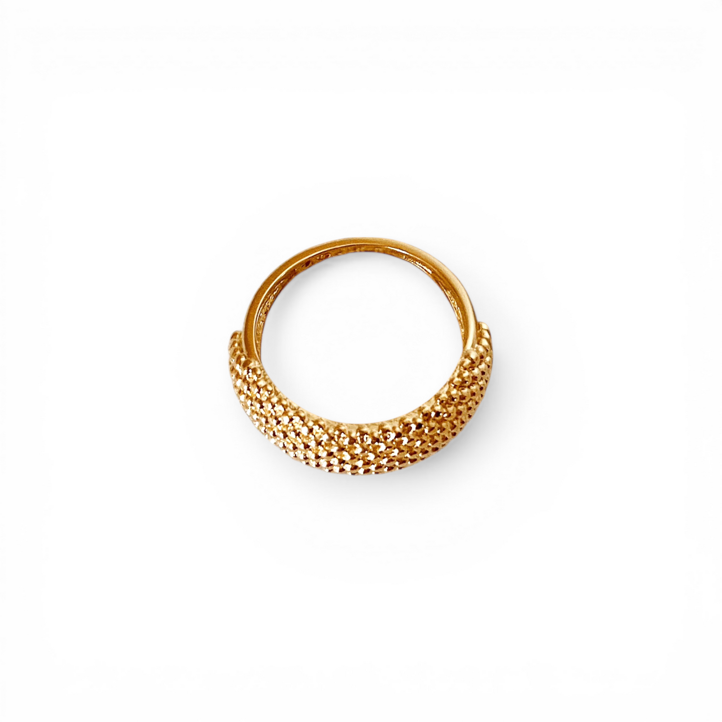 Curved Bead Cluster 18K Gold Filled Ring