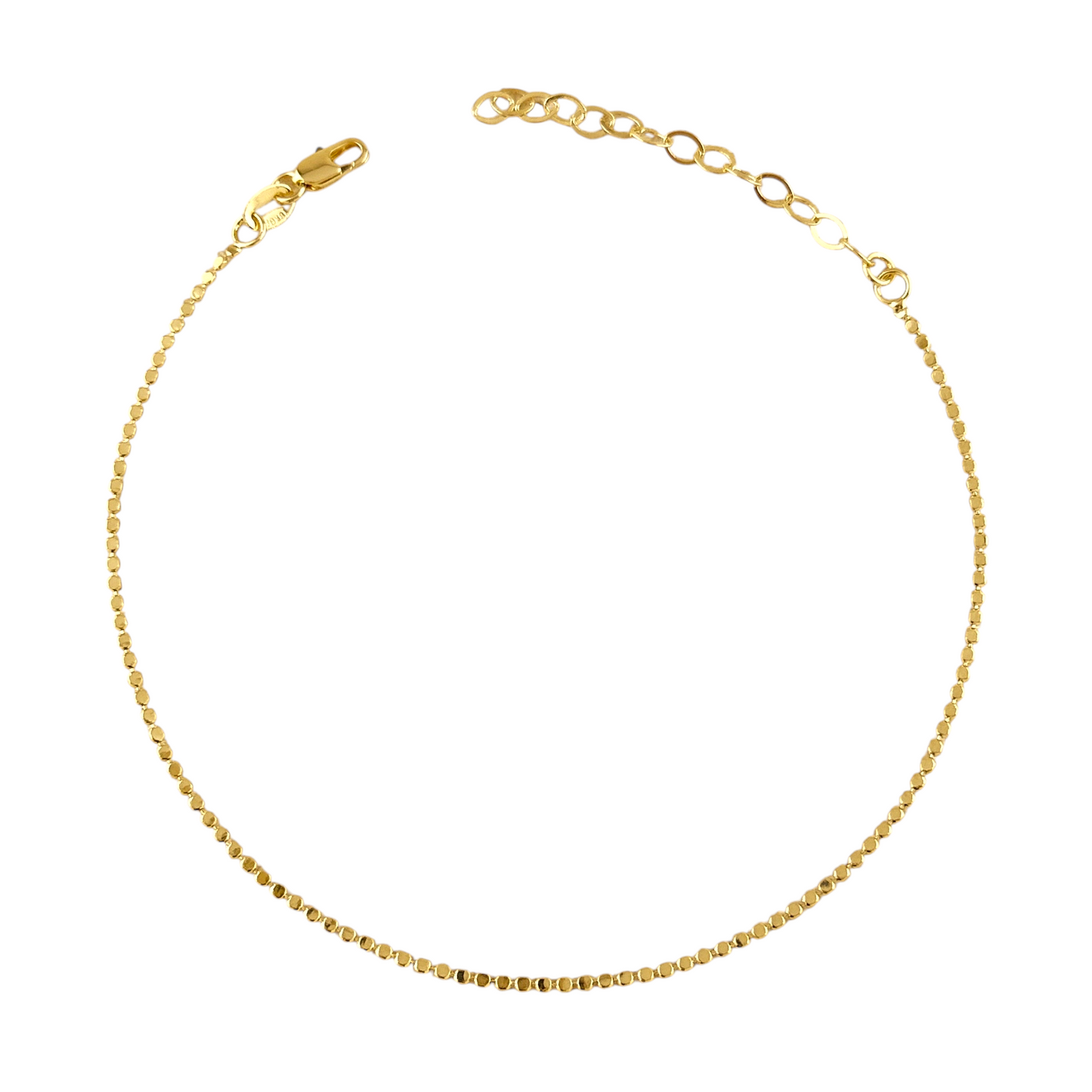 1.5mm Flat Disc Chain 18k Gold Filled Anklet