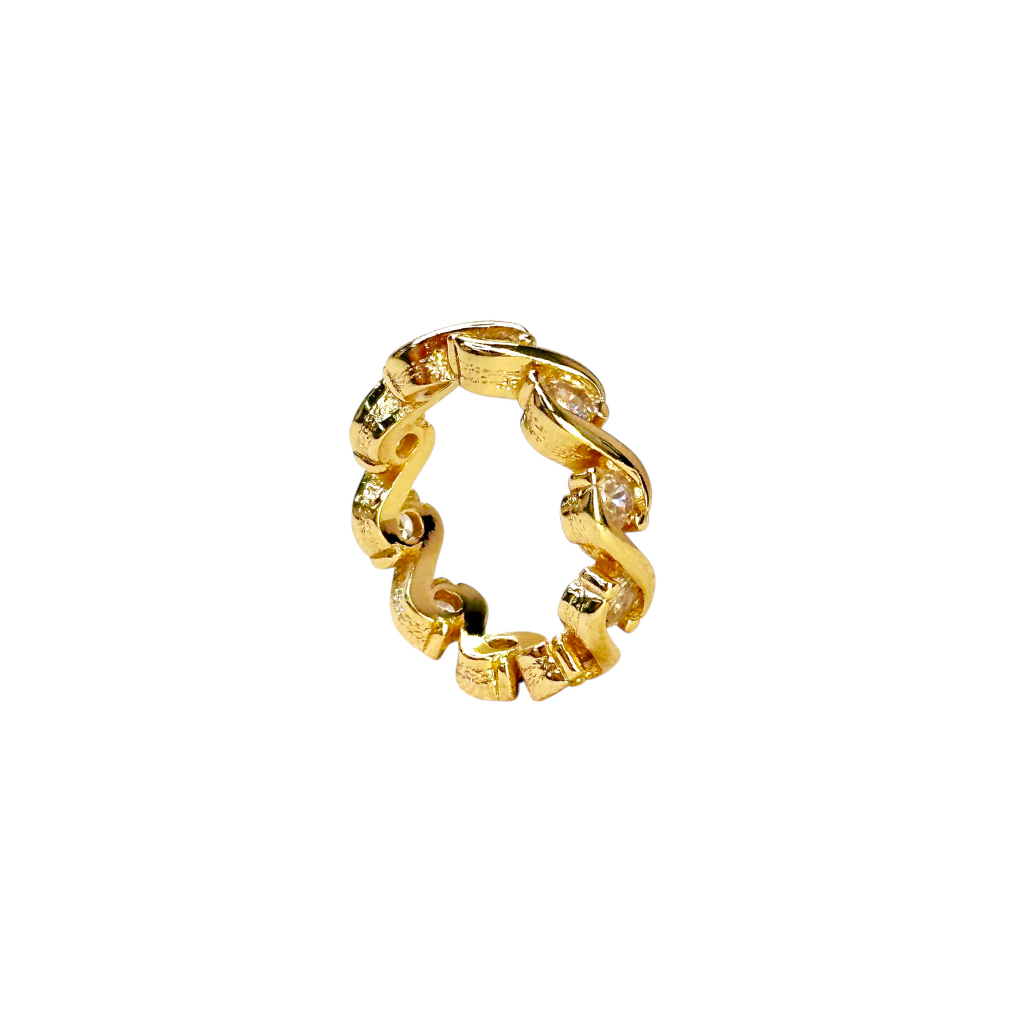 Curved CZ Eternity Band 18k Gold Filled Ring