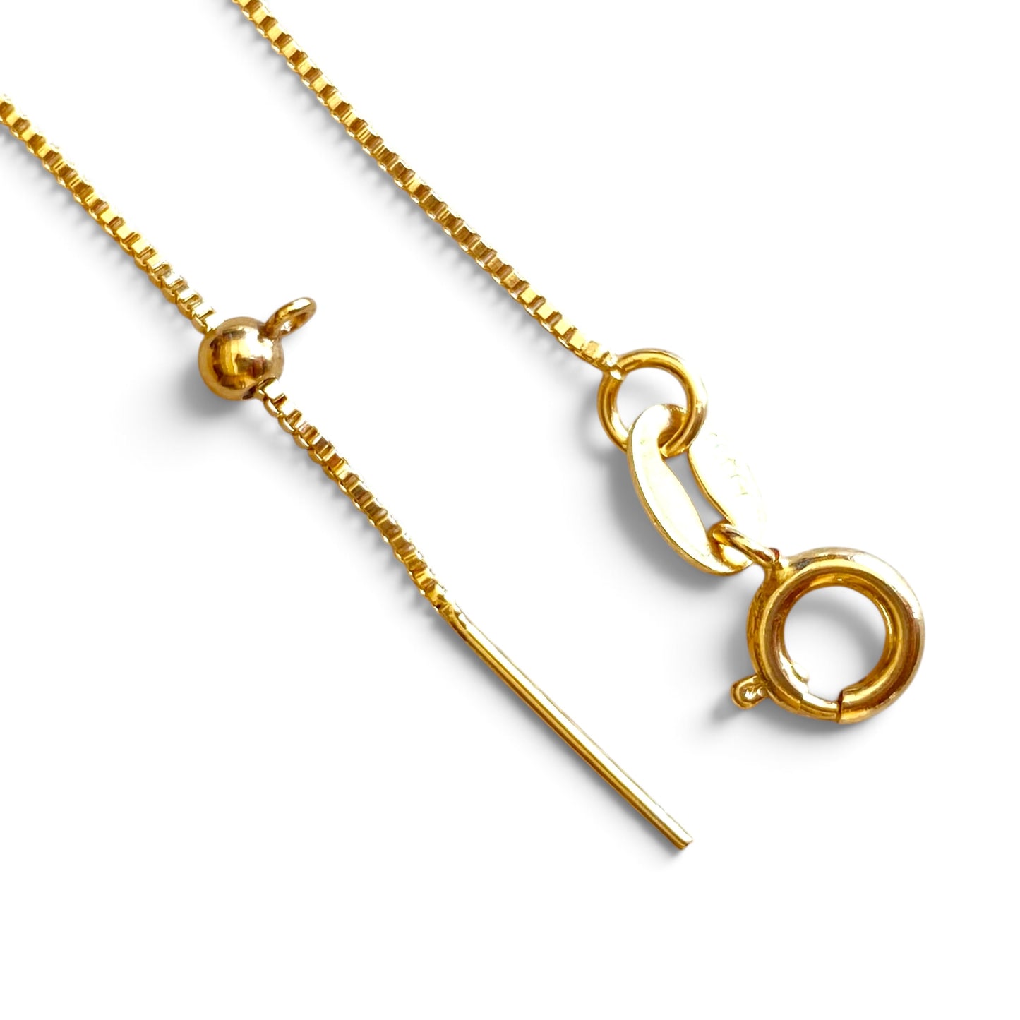 Adjustable Diamond Cut Box Chain 18K Gold Filled Necklace