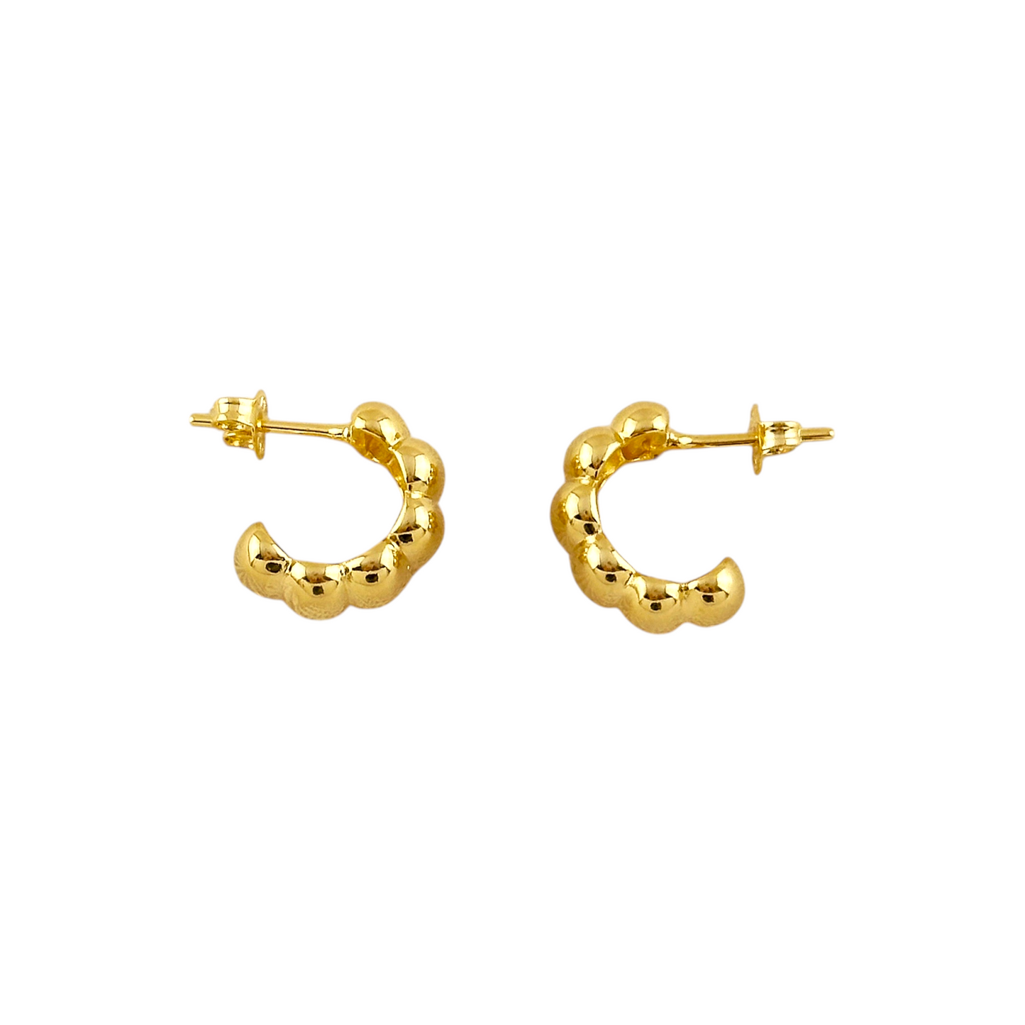 13mm Wavy Open Hoop 18k Gold Filled Earrings