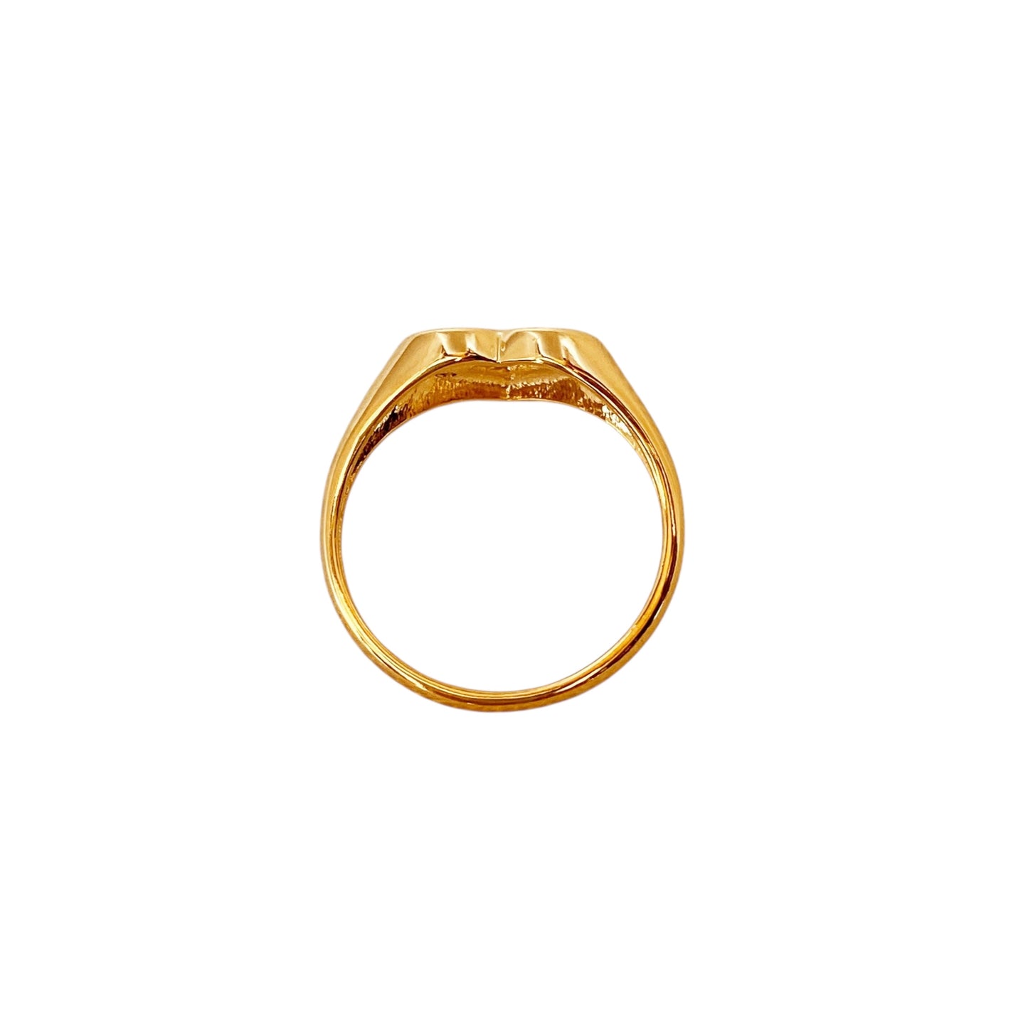 Heart Plate CZ Accent 18k Gold Filled Ring