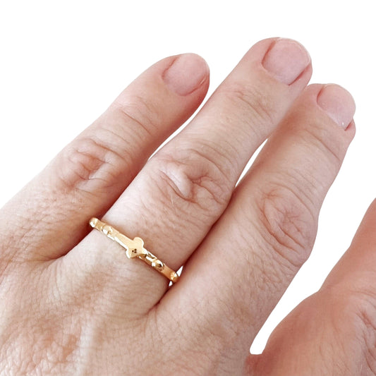 Prayer Beaded Band 18k Gold Filled Ring