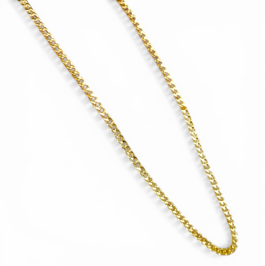 2mm Cuban Chain 18K Gold Filled Necklace