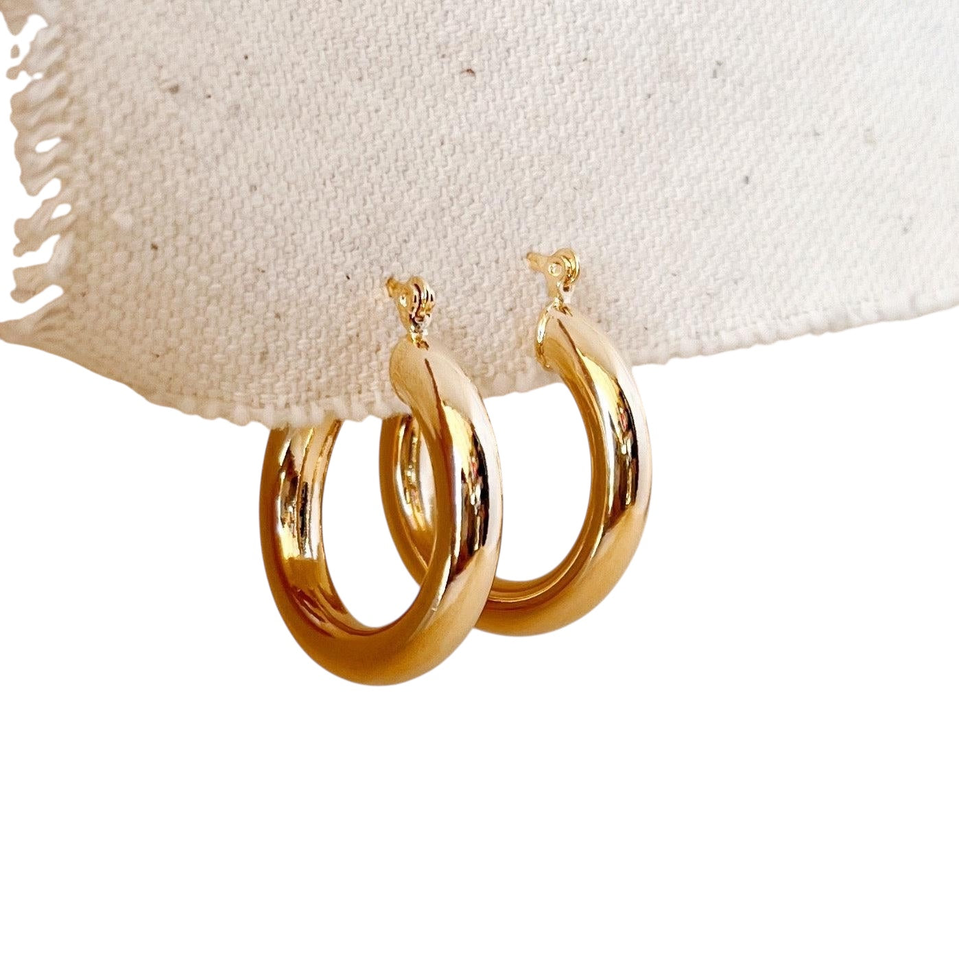 25mm Classic Tube Hoop 18k Gold Filled Earrings