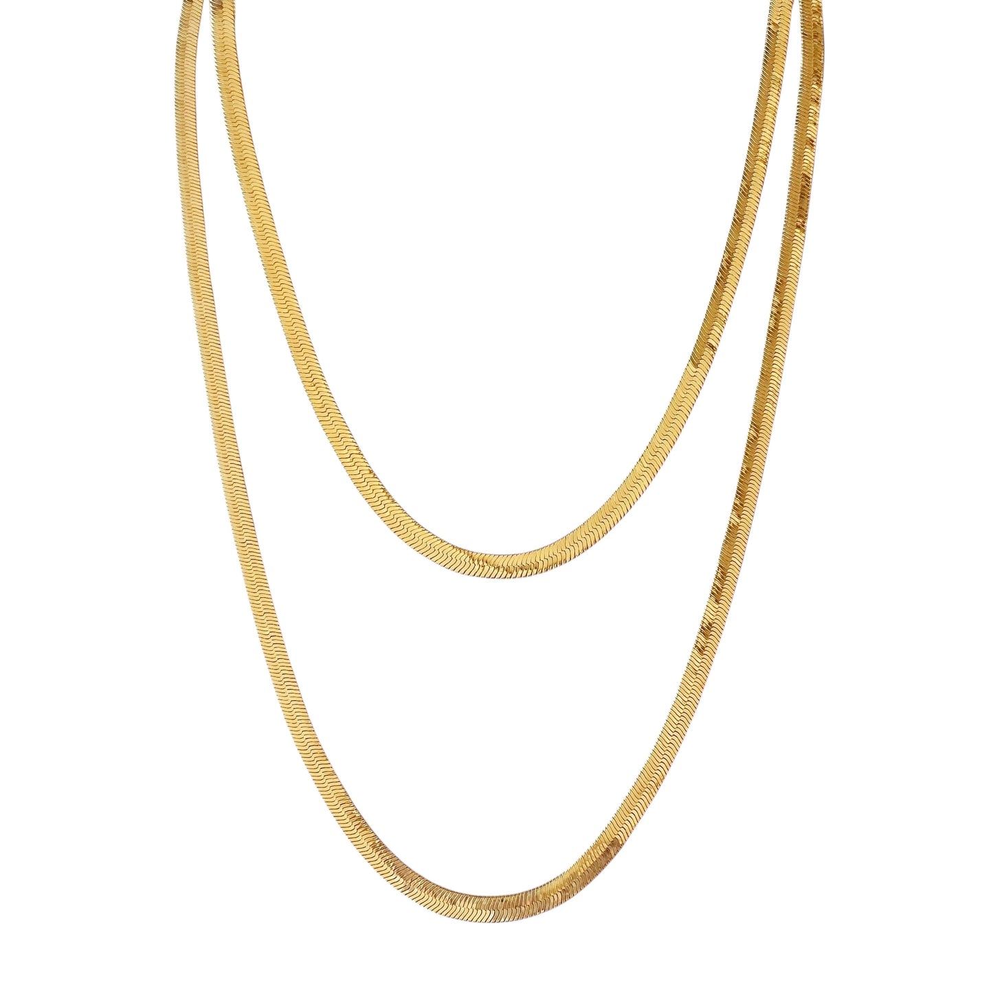 6mm Herringbone Chain 18k Gold Filled Necklace