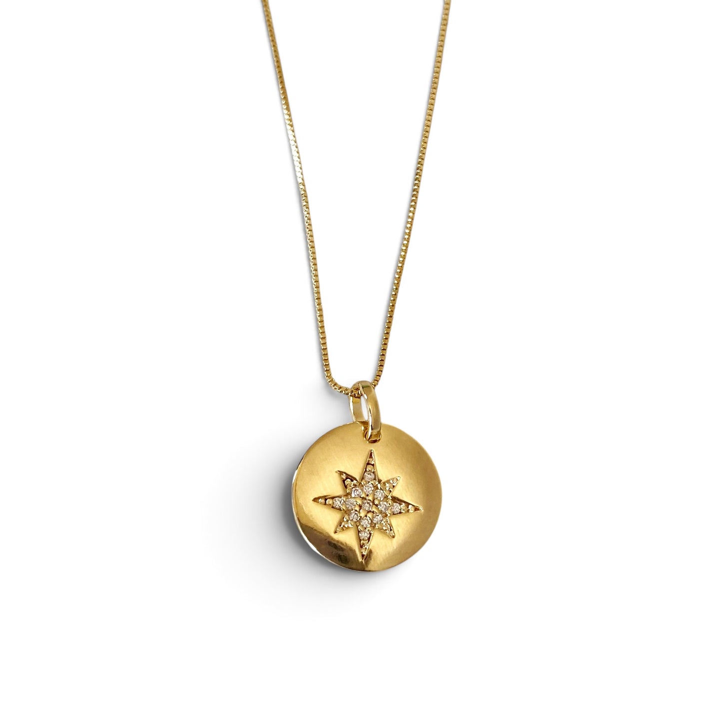 Starburst CZ 10mm 18K Gold Filled Plate Charm