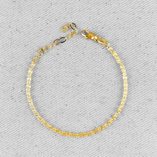 Diamond Cut Mirror Chain 18k Gold Filled Bracelet