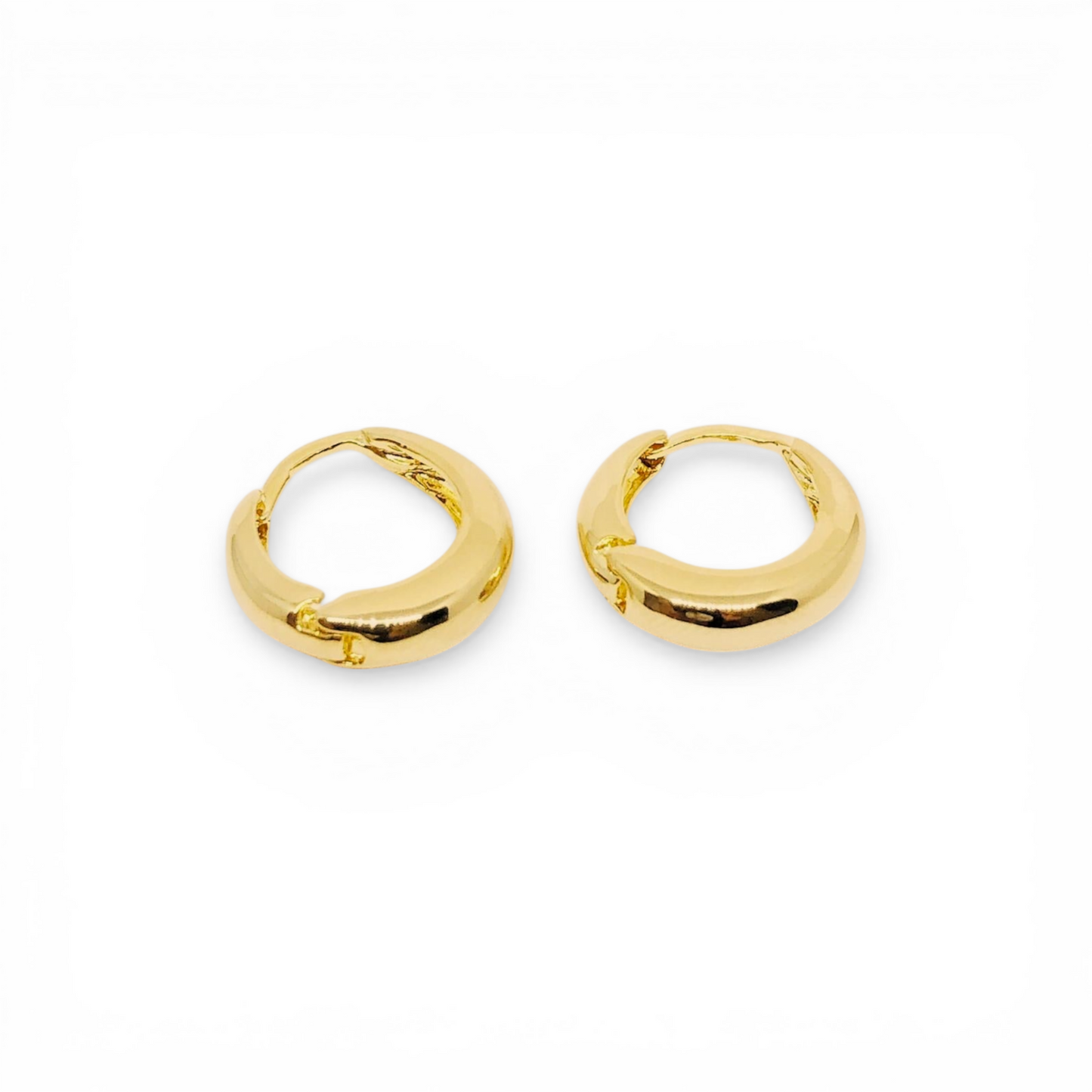 12mm Polished Huggie 18K Gold Filled Hoop Earrings