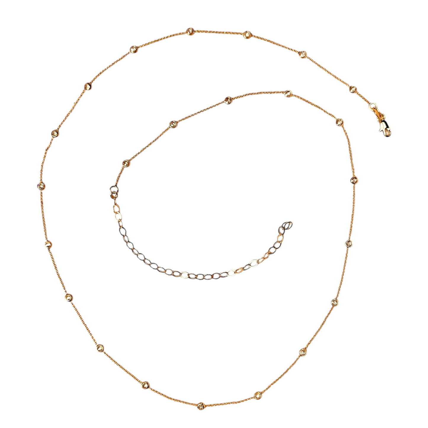 CZ Round Bezel Belly Chain 18k Gold Filled Body Jewelry