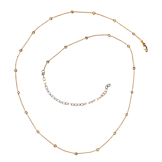 CZ Round Bezel Belly Chain 18k Gold Filled Body Jewelry