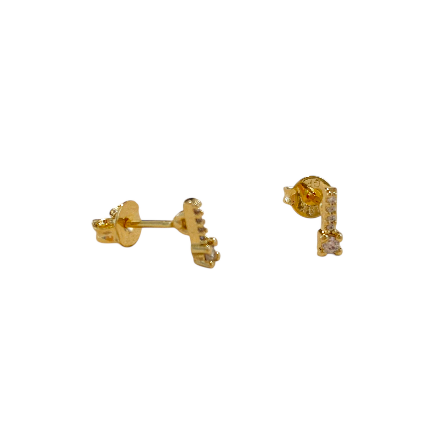 6mm Micro CZ Bar 18K Gold Filled Stud Earrings