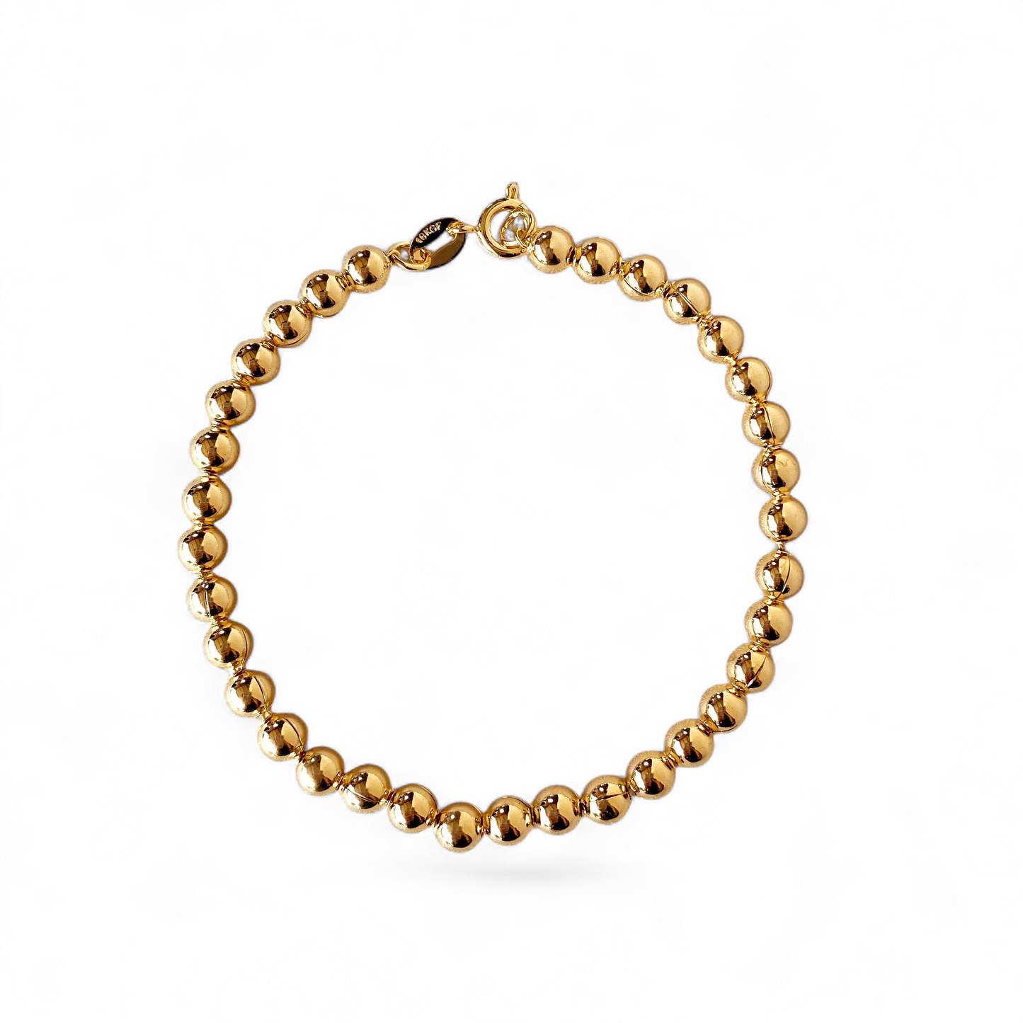 4.5mm Beaded Chain 18K Gold Filled Bracelet