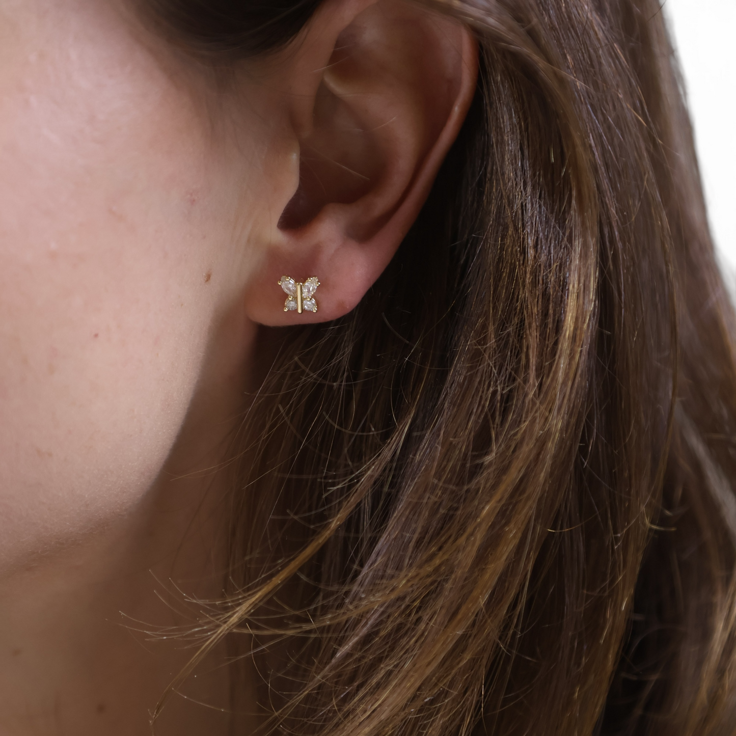CZ Piercing Stud 18K Gold Filled Earring