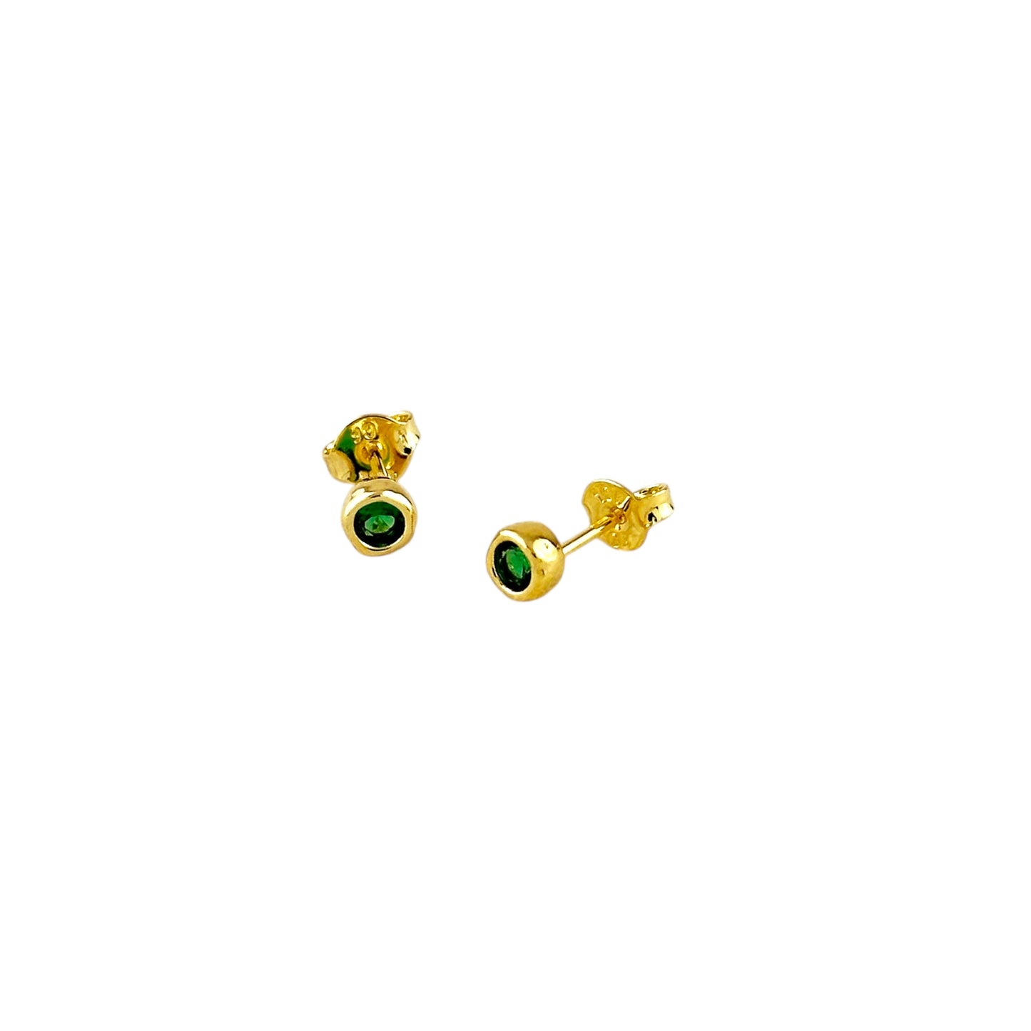 4mm Round CZ Frame Stud 18k Gold Filled Earrings