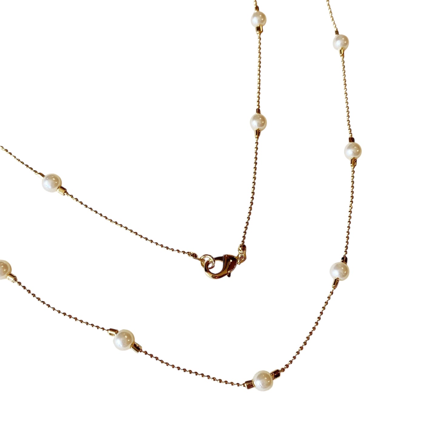 Long Pearl 18k Gold Filled Necklace
