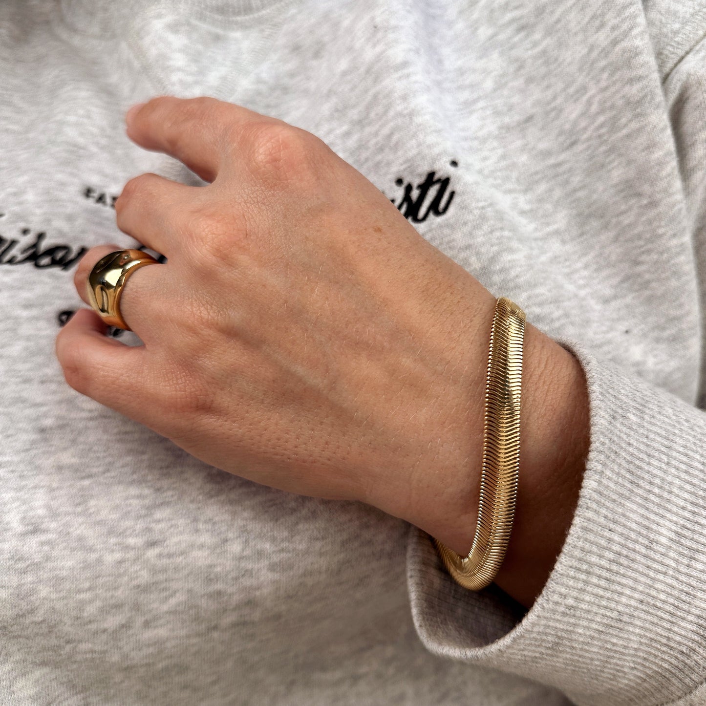 8mm Snake Chain 18k Gold filled Bracelet