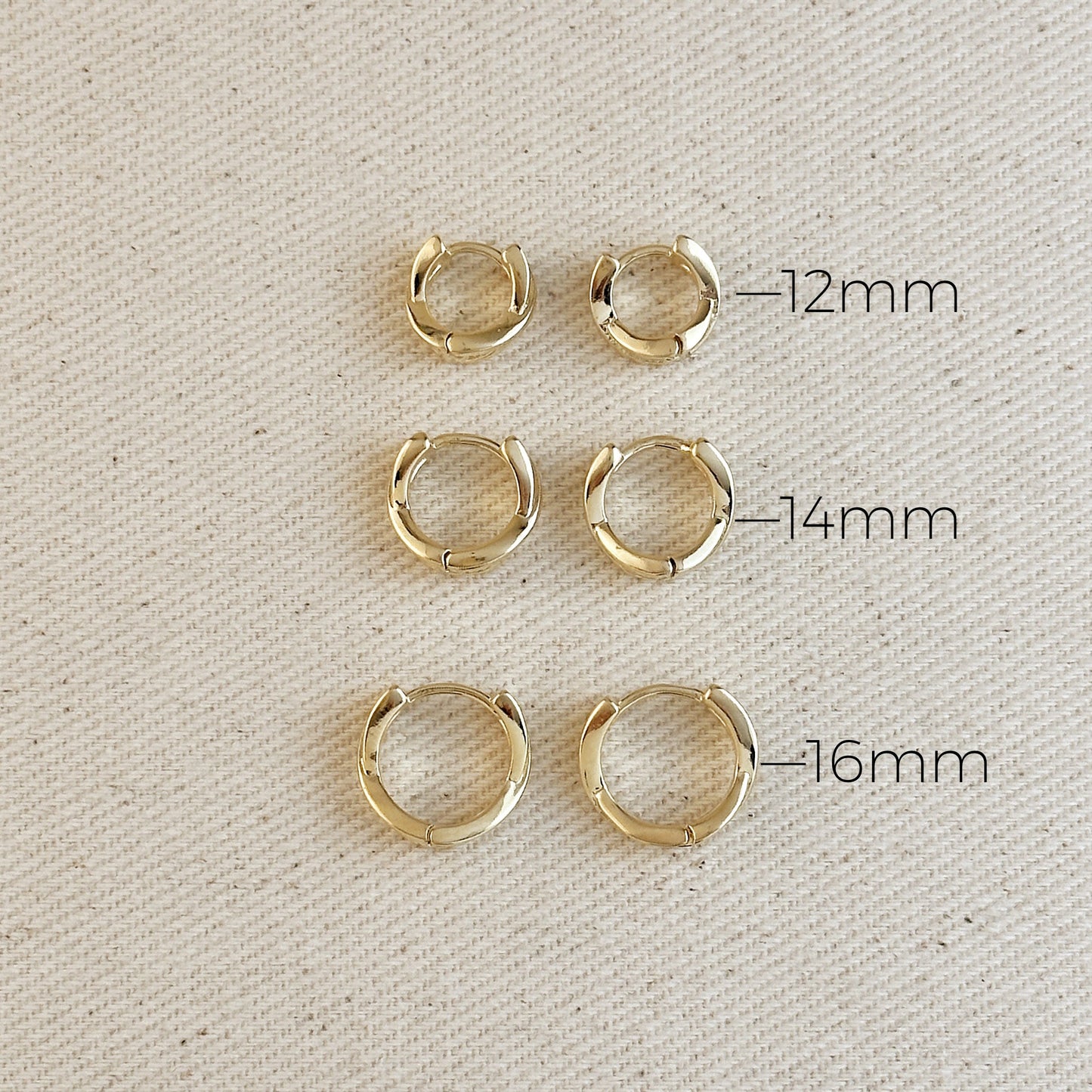 Criss-Cross Huggie Hoop 18k Gold Filled Earrings