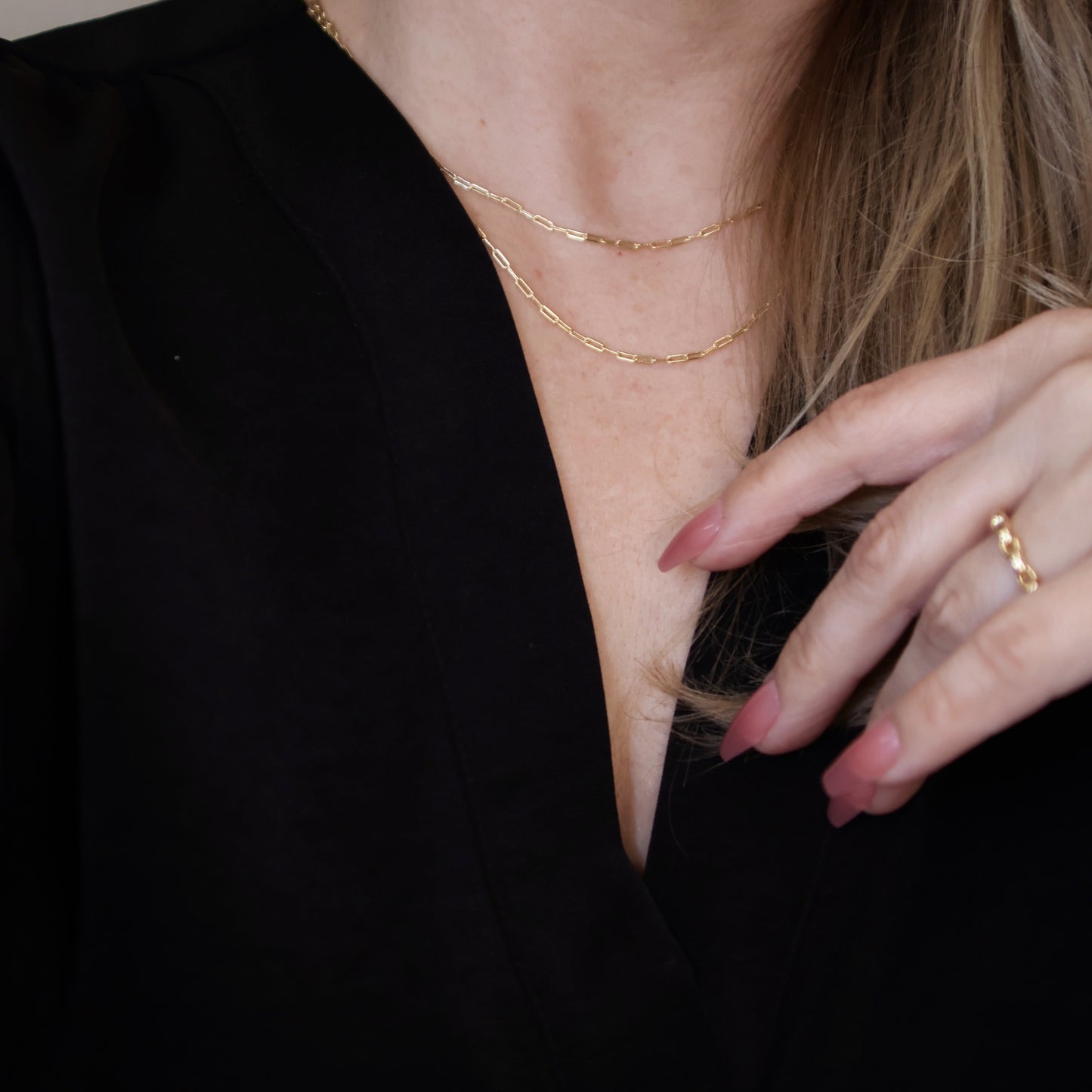 Delicate Paperclip Chain 18k Gold Filled Necklace