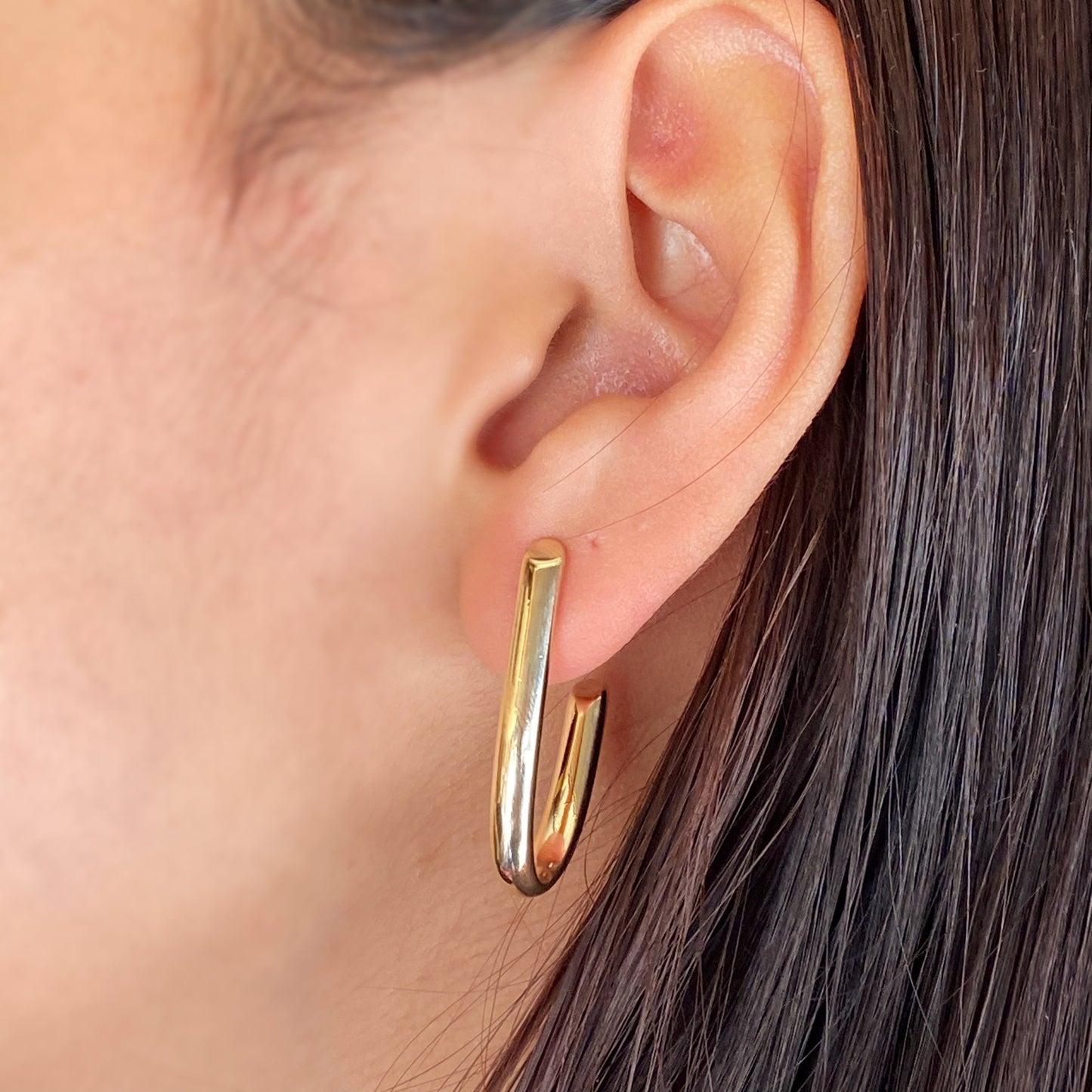 30mm J Hoop 18k Gold Filled Earrings