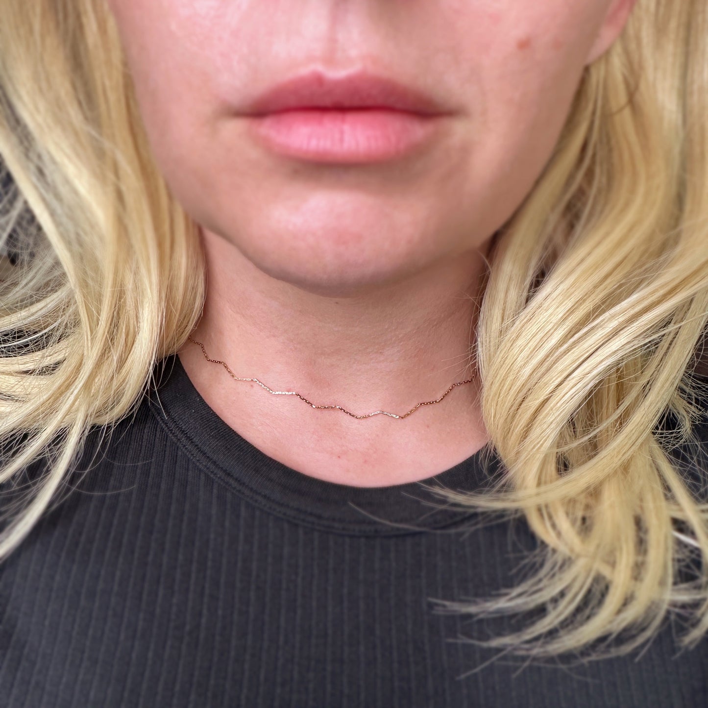 Zig Zag Choker 18K Gold Filled Necklace