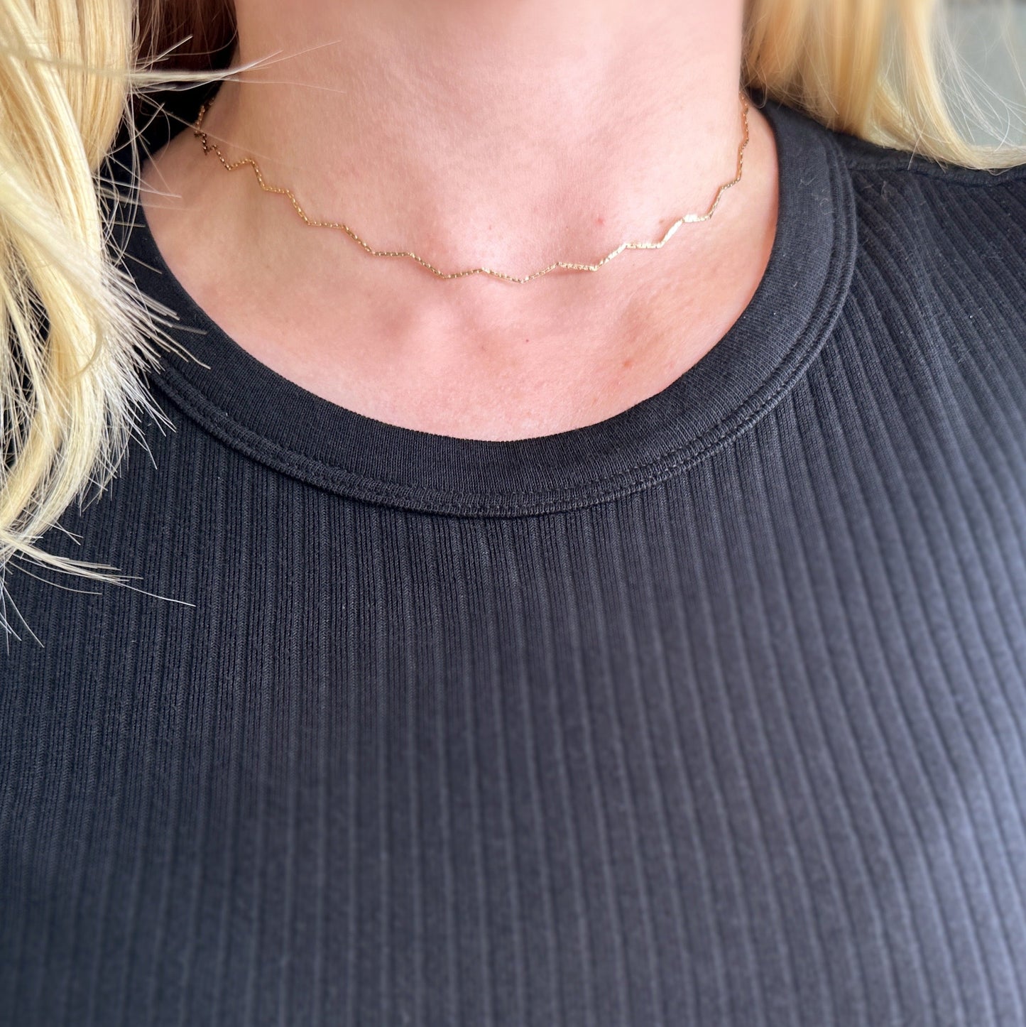 Zig Zag Choker 18K Gold Filled Necklace