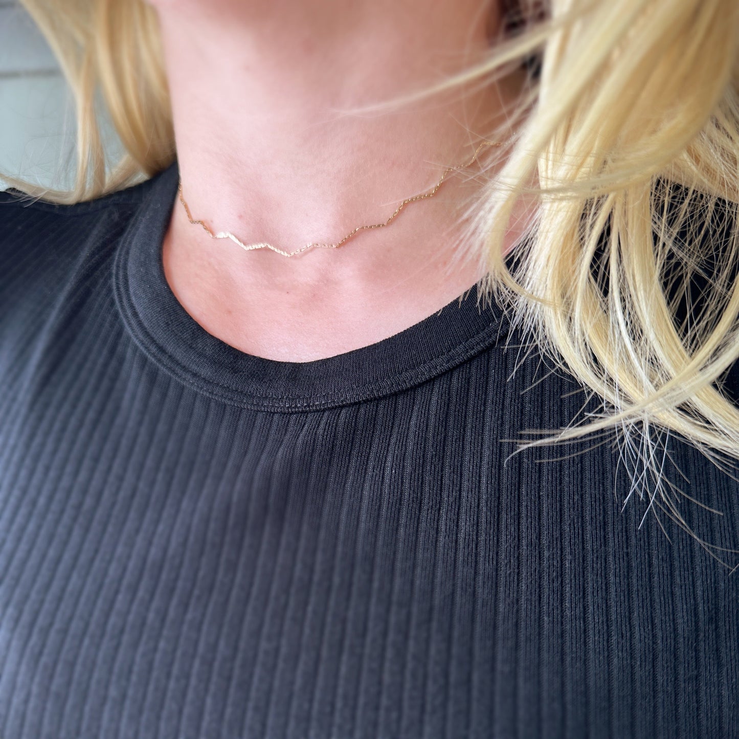 Zig Zag Choker 18K Gold Filled Necklace