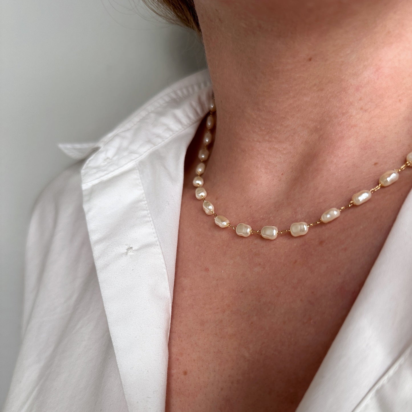 Baroque Pearl 18K Gold Filled Necklace