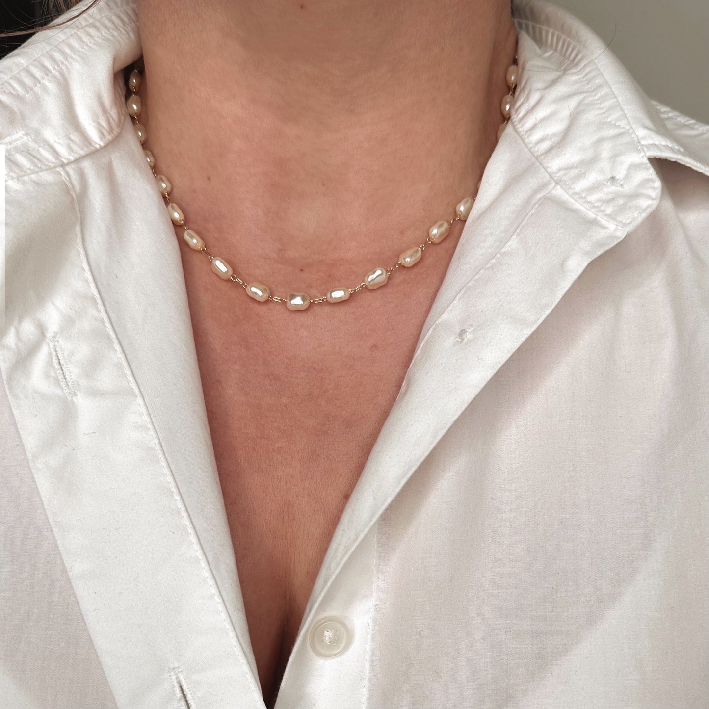 Baroque Pearl 18K Gold Filled Necklace