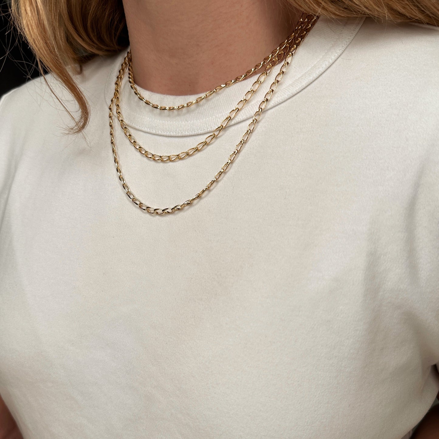 Twist Figaro Chain 18k Gold Filled Necklace