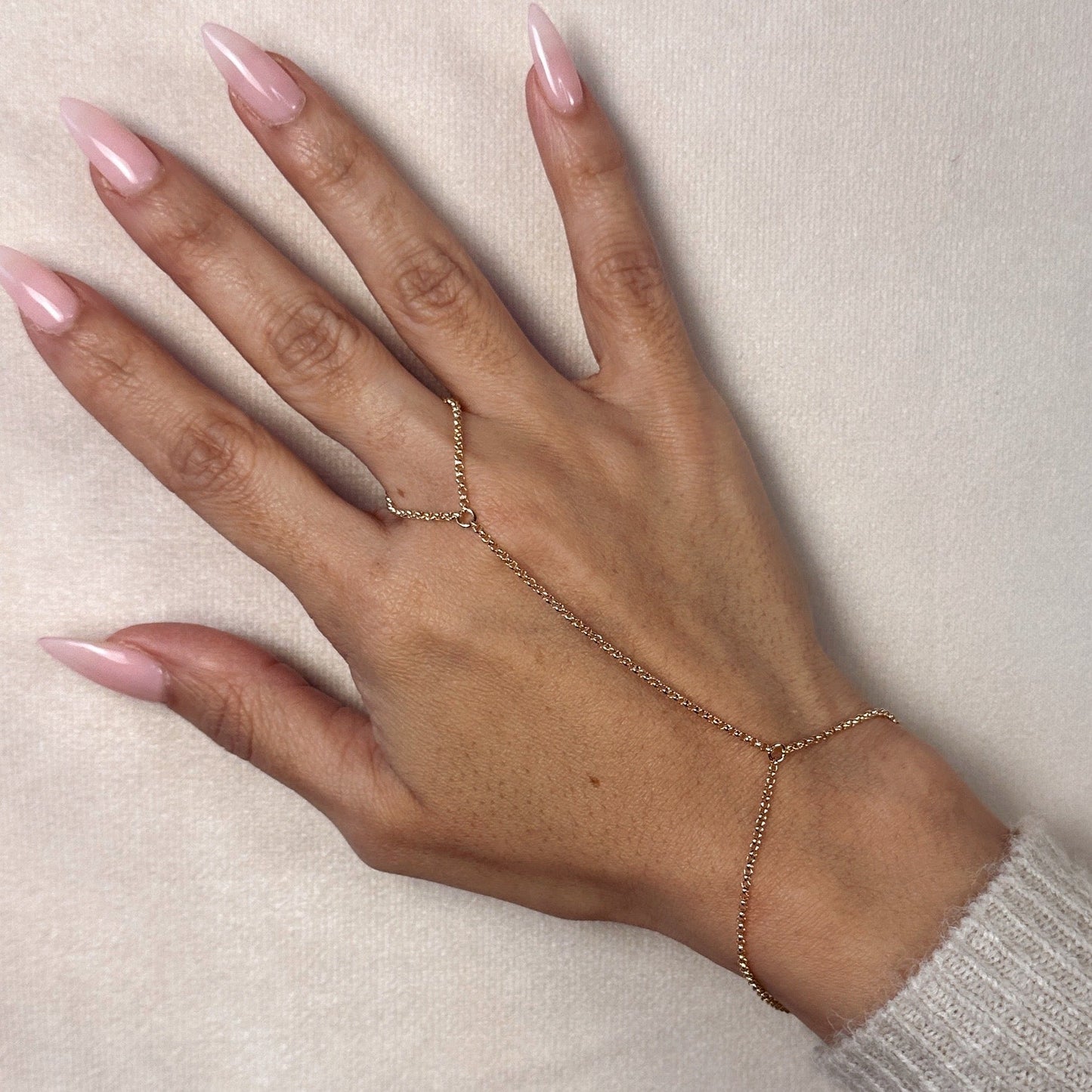 Plain Chain 18K Gold Filled Hand Chain Bracelet