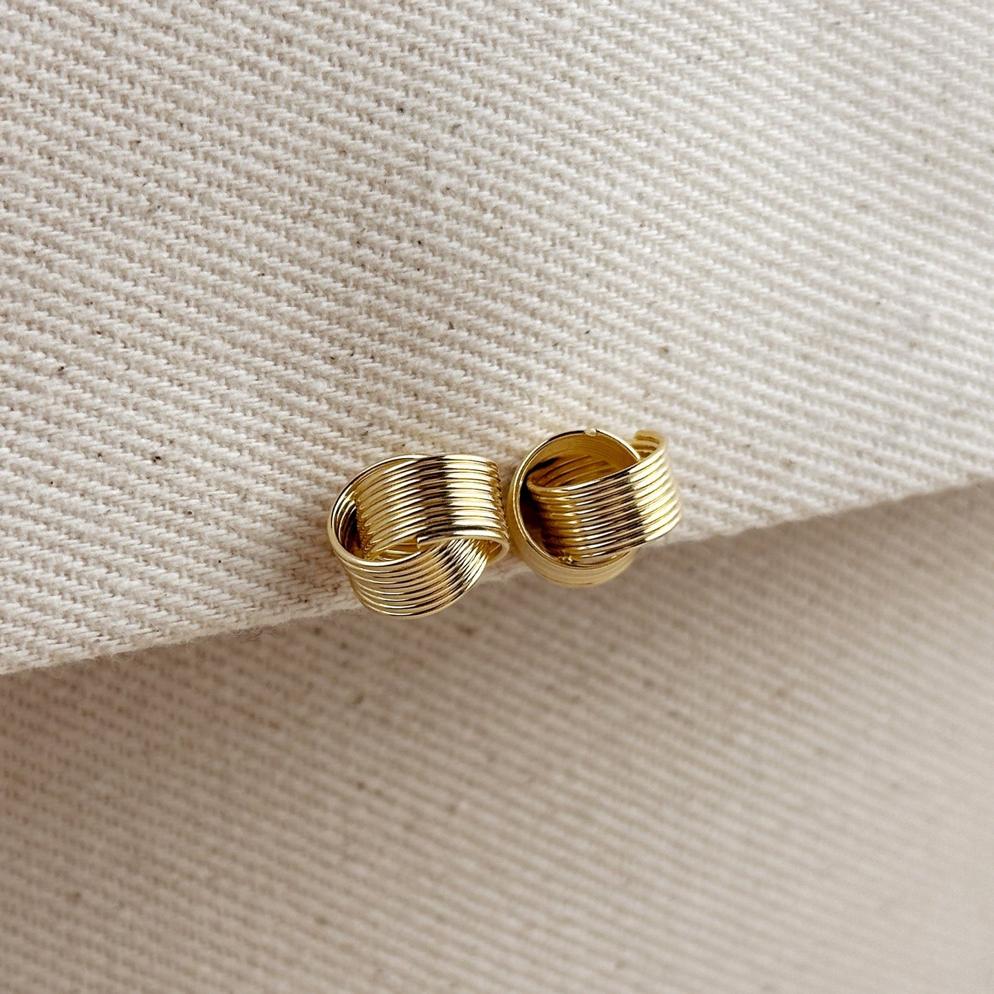 10mm Love Knot Stud 18k Gold Filled Earrings
