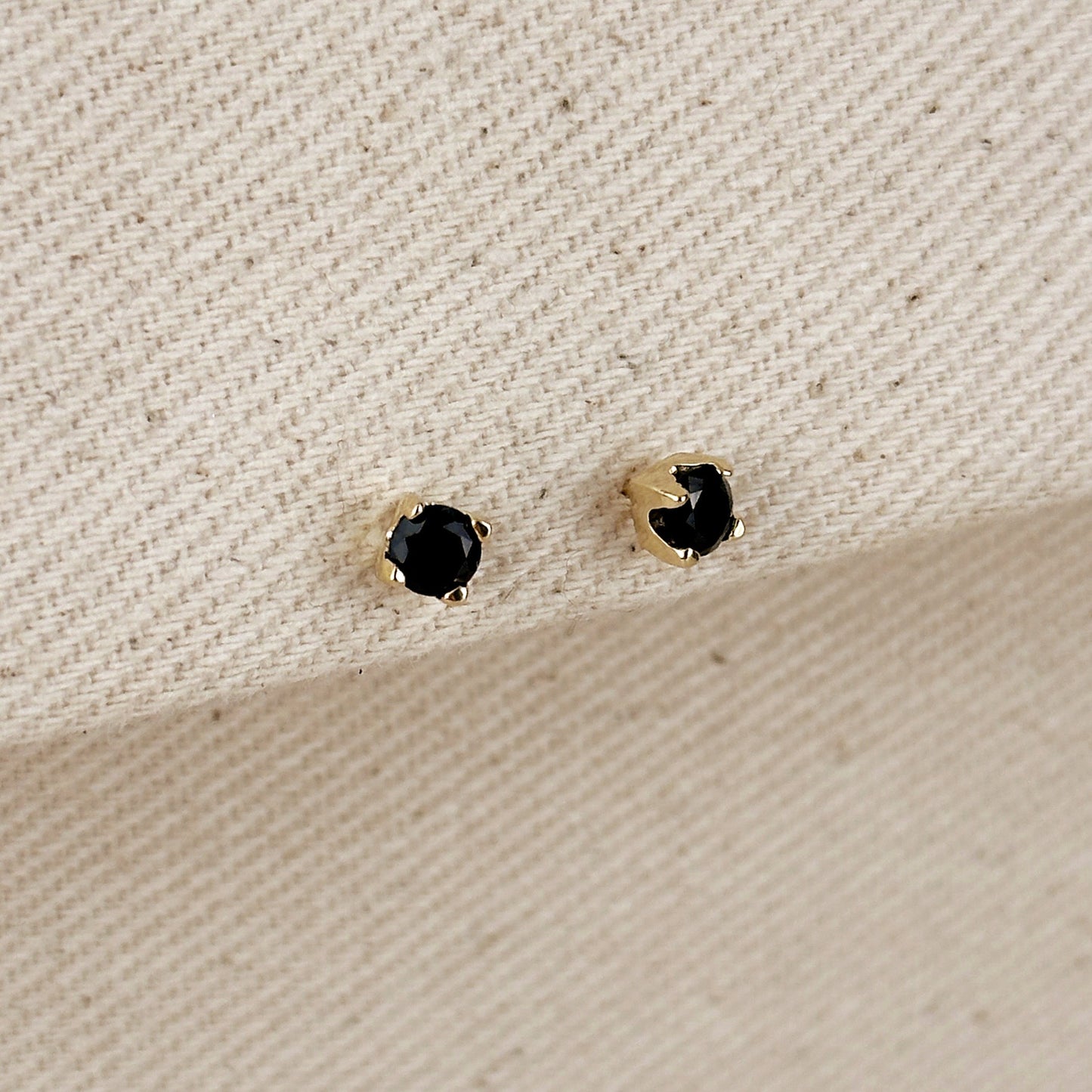 4mm Colored CZ Stud 18k Gold Filled Earrings