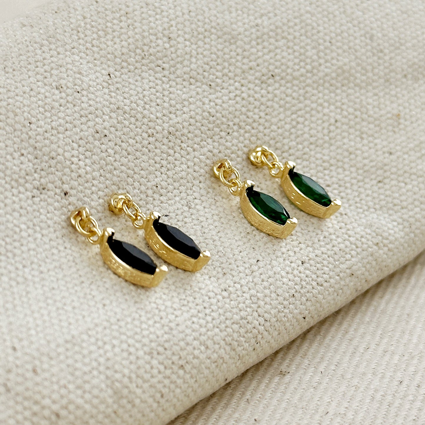 15mm Marquise CZ Drop 18k Gold Filled Earrings