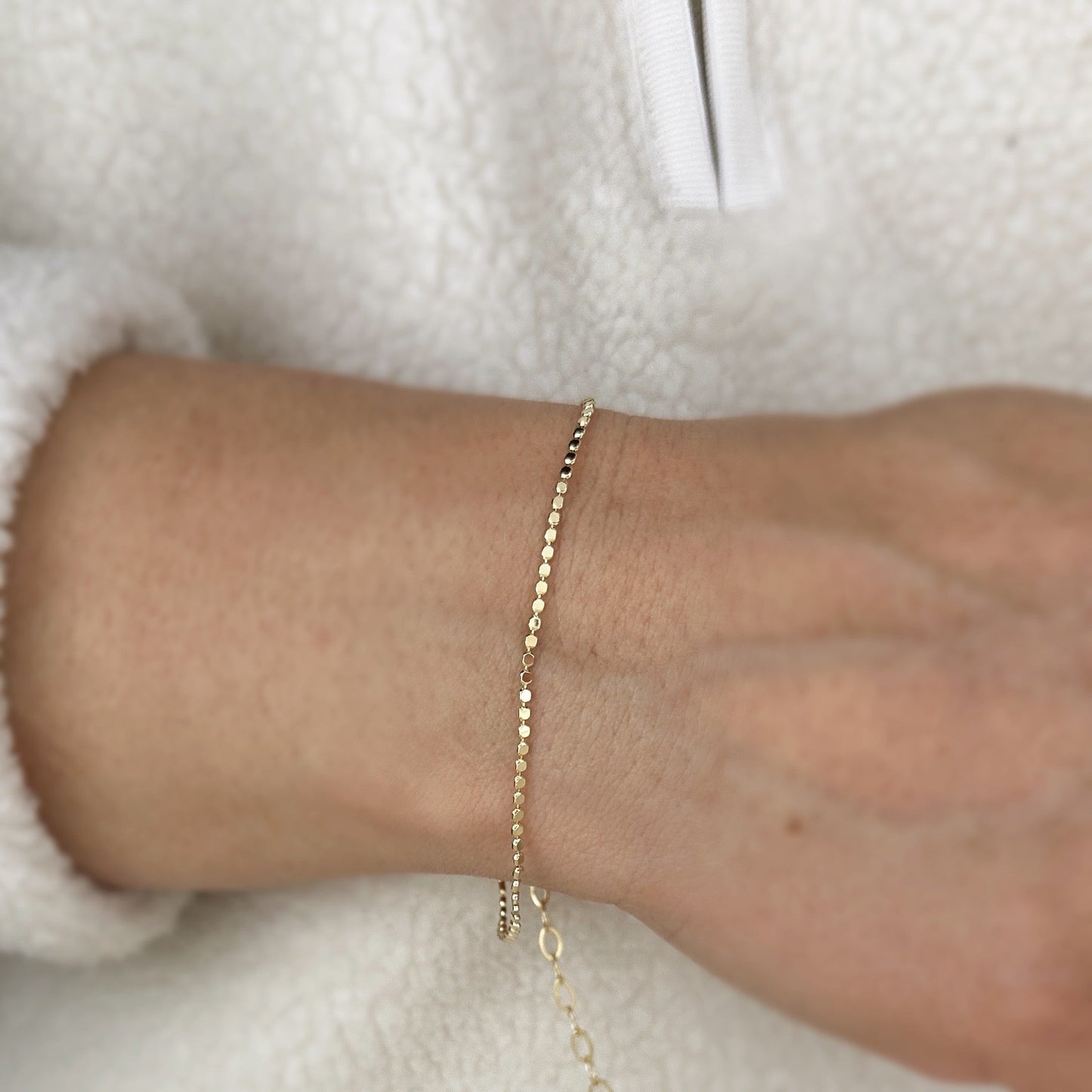 1.5mm Flat Disc Chain 18k Gold Filled Bracelet