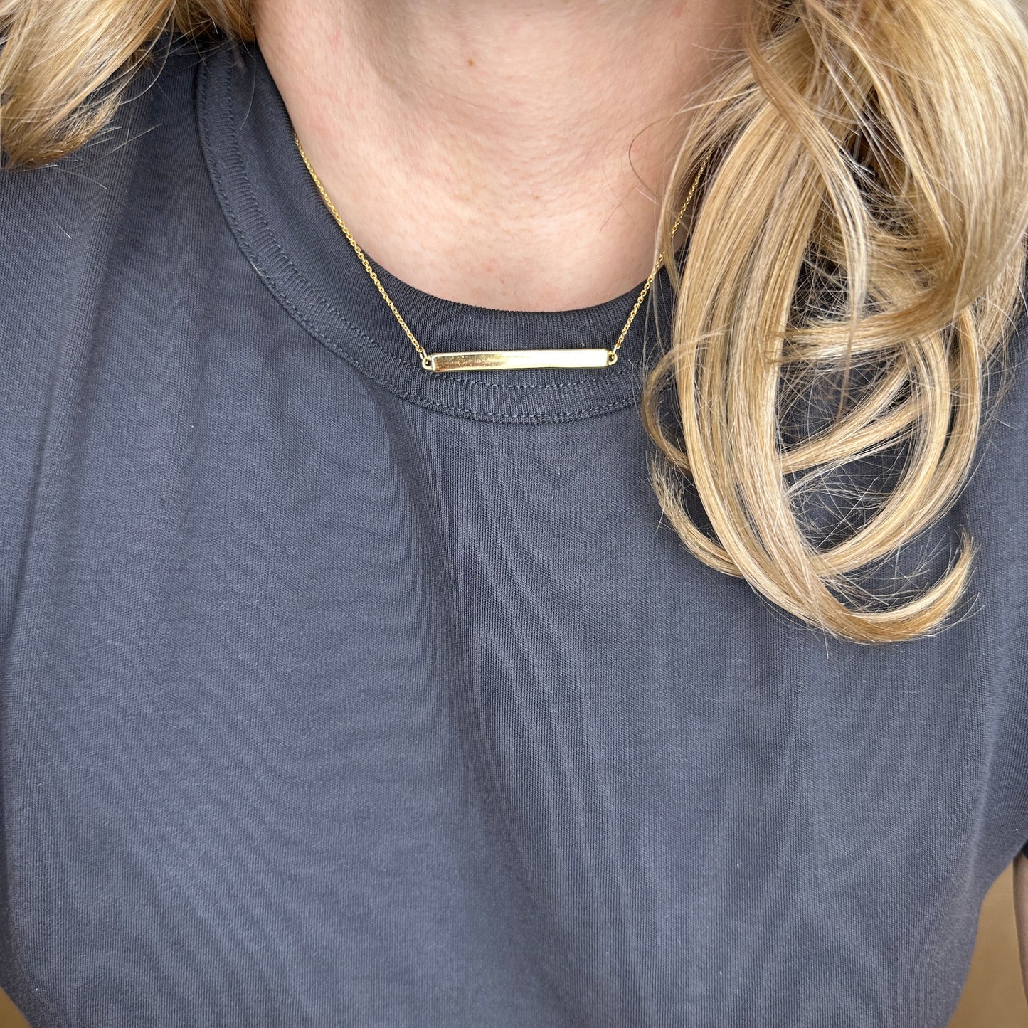 Polished Bar 18K Gold Filled Necklace