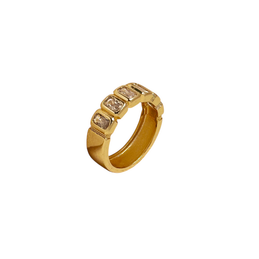 CZ Baguette Band 18k Gold Filled Ring