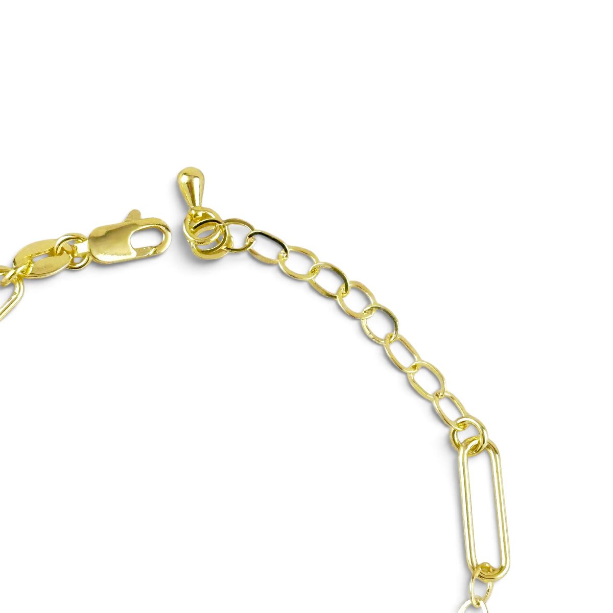 Paperclip & Oval Link Bracelet in 18K gold-filled, view 6