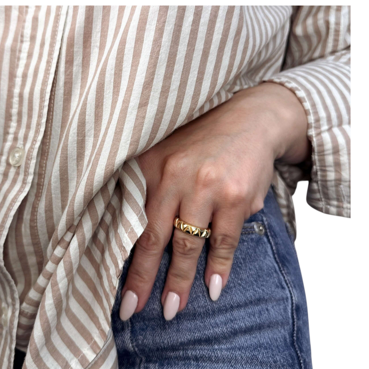 Diamond Cut Band 18k Gold Filled Ring