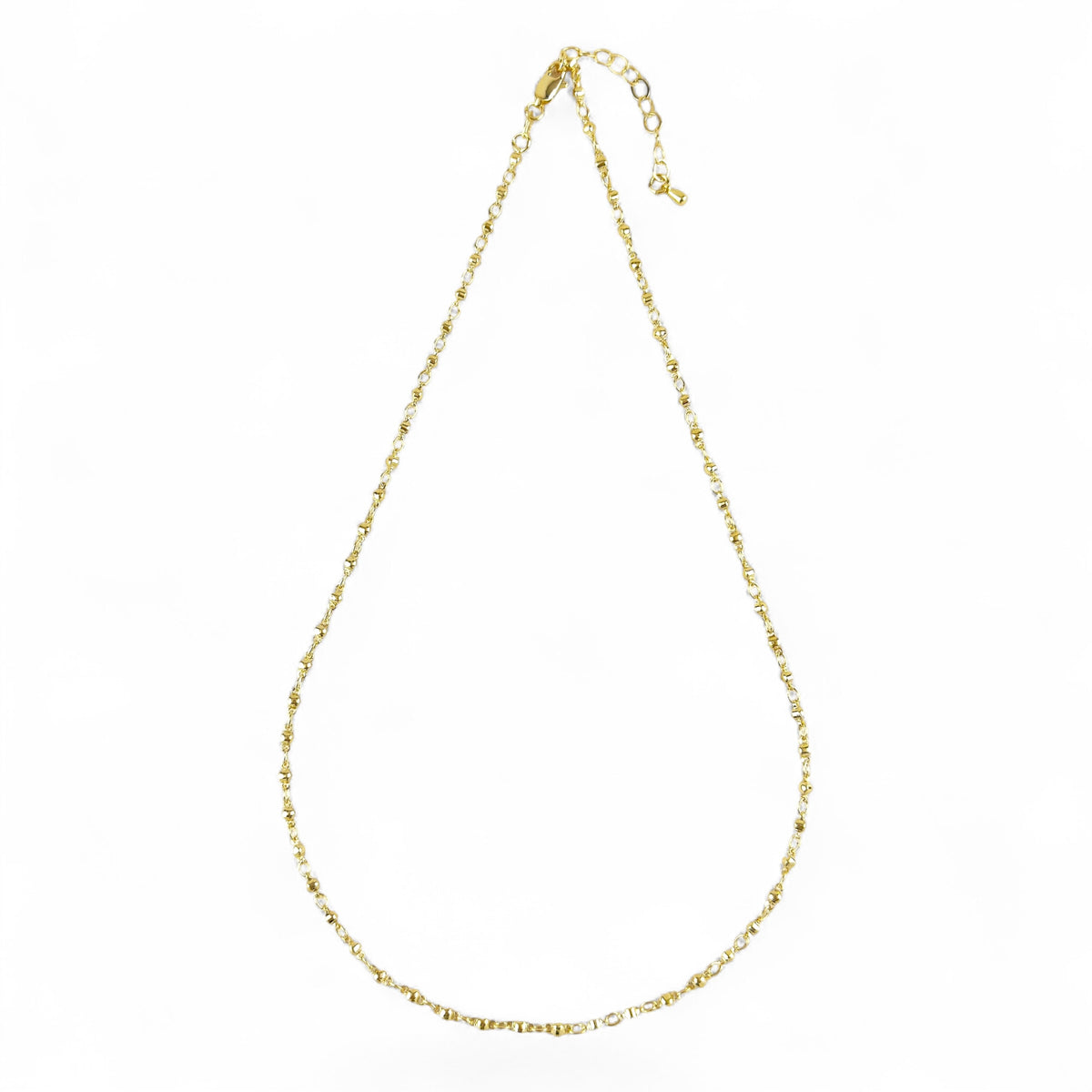 Faceted Beaded Necklace in 18K gold-filled, view 3