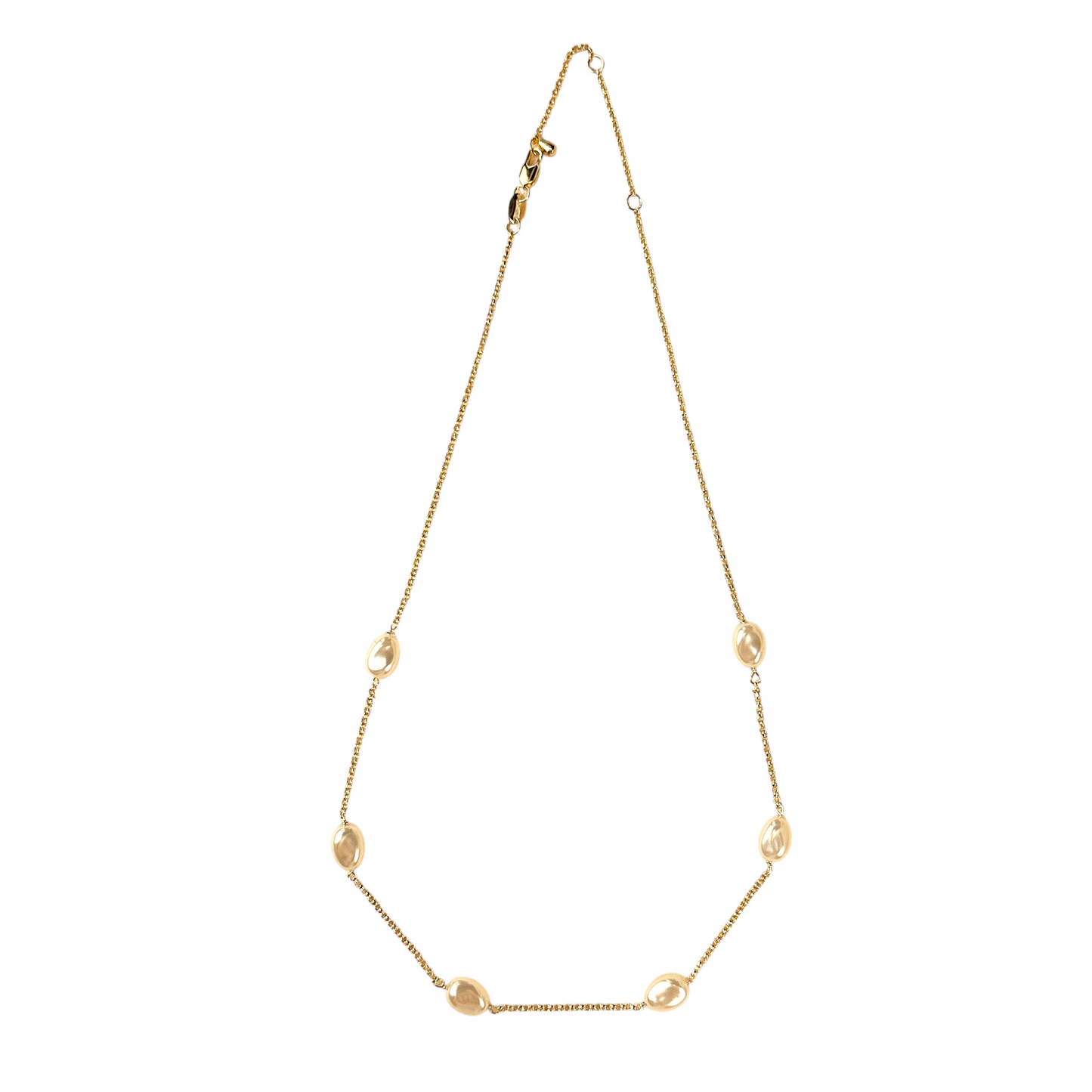 10mm Baroque Pearl Station 18k Gold Filled Necklace