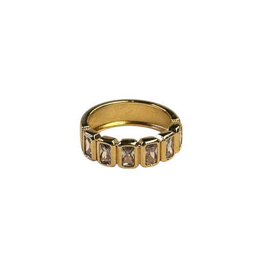 Baguette CZ Band 18k Gold Filled Ring