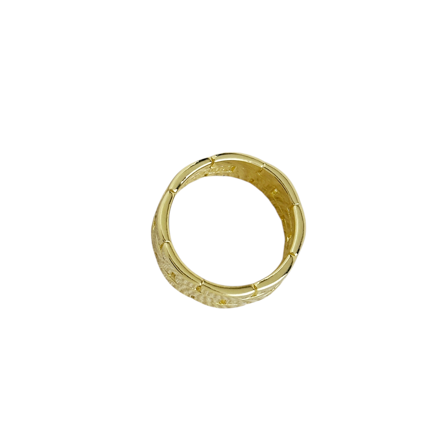 9mm Brick Link Band 18K Gold Filled Ring